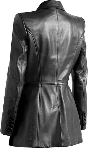 Rugged Coat Blazer Tan, Red and Black Double Breast Real Leather Jacket for Women in Saudi Arabia