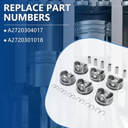 A2720304017 Engine Pistons Rings Set Fits for 2008-2012 C300 3.0L, Fits for 2009-2011 SLK300 3.0L, Replace OE A2720304017 A2720301018 in Saudi Arabia