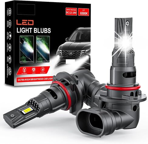 9005 Light Bulbs (2 Packs): Super Brightness 6500k White No Adapter Needed Plug & Play - 1:1 Mini Size 9005 LED Fog Bulb with Turbo Fan - IP68 Waterproof in Saudi Arabia