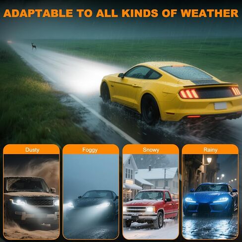 9005 Light Bulbs (2 Packs): Super Brightness 6500k White No Adapter Needed Plug & Play - 1:1 Mini Size 9005 LED Fog Bulb with Turbo Fan - IP68 Waterproof in Saudi Arabia