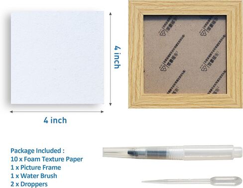 Tatahu Magic Foam Texture Paper - 4" x 4" White Cellulose Cards, DIY Art and Kids Craft Supplies for Acrylics Painting, 10 Sheets in Kuwait