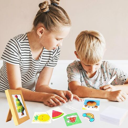 Tatahu Magic Foam Texture Paper - 4" x 4" White Cellulose Cards, DIY Art and Kids Craft Supplies for Acrylics Painting, 10 Sheets in Kuwait