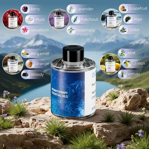 تعيد ملء تعميم الهواء ، عطر ناشر السيارات 160 مل لمدة 5-6 أشهر ، الزيوت العطرية العطرية الطبيعية من العطور المستوردة الفرنسية ، وروائح مختلفة متوفرة (المحيط) in Saudi Arabia