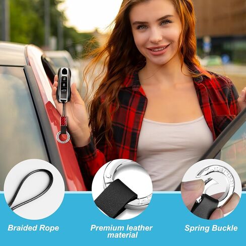 سلسلة مفاتيح سيارة T-Carbon متوافقة مع سلاسل مفاتيح Porsche Key Fob ، حامل حبل حبل Key Key للرجال والنساء in Kuwait