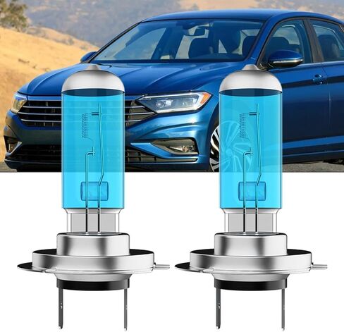 Upgraded Halogen Headlight Bulbs Fit For Volkswagen Jetta 2007-2019 Headlights Combo,H7 High Beam H7 Low Beam High Performance headlights Bulb Combo,Super Light 6000K White,Plug n Play,4-Pack in Kuwait
