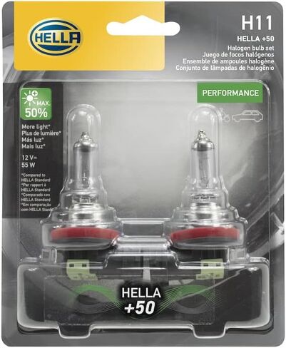 Hella H11P50TB Bulb H11 12V 55W Pgj19-2 T4 +50 (2) in Saudi Arabia