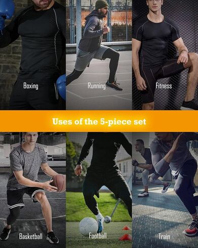 BoomCool 5pcs Gym Cloths for Men مجموعات تمرين in Kuwait