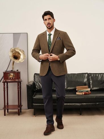 PJ Paul Jones Mens Blazer Wool Blend Tweed Sport Coat two button ذروة السترات الصدرية القديمة in Saudi Arabia