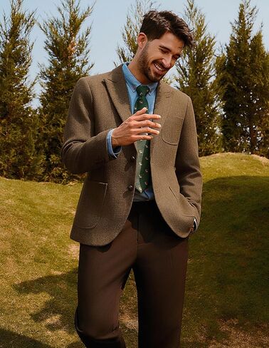 PJ Paul Jones Mens Blazer Wool Blend Tweed Sport Coat two button ذروة السترات الصدرية القديمة in Saudi Arabia