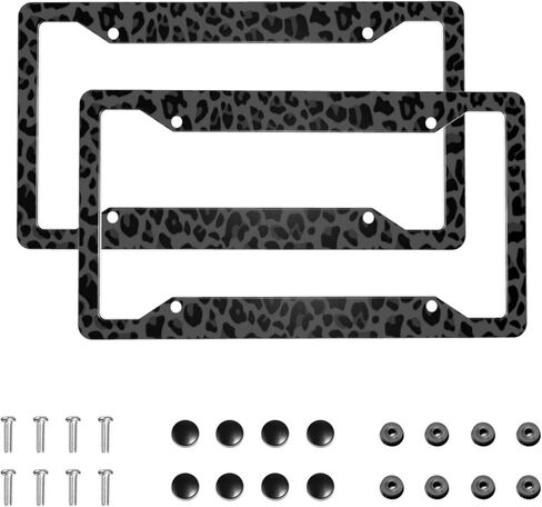 إطار لوحة الترخيص بالأبيض والأسود ، مجموعة من أغلفة لوحة ترخيص سيارة السباق 2 ، حامل لوحات للرجال والنساء ، حامل لوحات ألومنيوم للألومنيوم مقابل 4 ثقوب مع مسامير 12.3 × 6.3 في in Kuwait