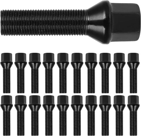 SCITOO 20PCS 14x1.25 Wheel Lug Nuts 14x1.25 Black Wheel Studs Lug Nut Fit for 540i xDrive,for 550i,for 550i GT,for 550i GT xDrive,for 550i xDrive,for 640i,for 640i Gran Coupe in Saudi Arabia
