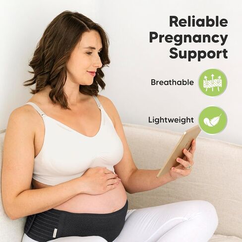 Keababies Belly Belly Band ومنصات التمريض القابلة لإعادة الاستخدام - حزام دعم البطن الناعم والتنفس - 14 منصات الرضاعة الطبيعية القابلة للغسل + كيس غسل ، غطاء الحلمة in Kuwait