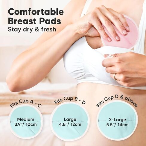 Keababies Belly Belly Band ومنصات التمريض القابلة لإعادة الاستخدام - حزام دعم البطن الناعم والتنفس - 14 منصات الرضاعة الطبيعية القابلة للغسل + كيس غسل ، غطاء الحلمة in Kuwait