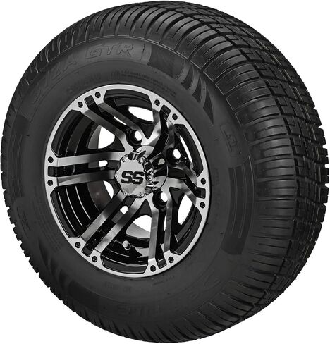 RM CART - 10 "Yukon Black/Machined في 205/65 R10 Deli Radial Tires (مجموعة من 4) in Kuwait
