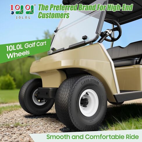10L0L 4 Pack White Steel Golf Cart Wheel 8x7 fits Yamaha, Club Car, EZGO, Cushman, Centered and 4x101.6mm Bolt Pattern in Kuwait