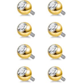 8pcs 16g G23 كرات استبدال التيتانيوم لثقب مجوهرات الجسد ذات الخيوط الداخلية ثقب أجزاء الحديد لحاجز الحواجب الحاجب Labret Gret Helix Conch Tragus daith Jewelry 3mm in Kuwait