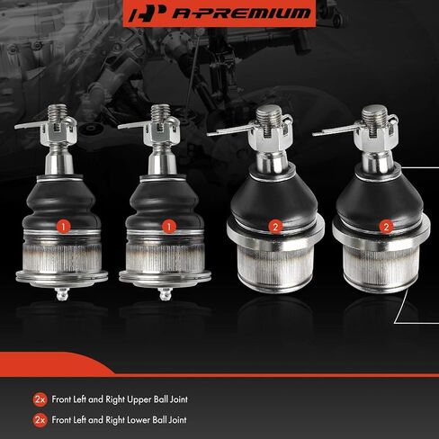 A-Premium Set of 4, Front Upper and Lower Ball Joints Kit, Compatible with Chevrolet Express 2500 2003-2021, Express 3500 2003-2016 2018-2021, Express 4500 2009-2017 & GMC Savana 2500 3500 4500 in Saudi Arabia
