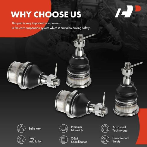 A-Premium Set of 4, Front Upper and Lower Ball Joints Kit, Compatible with Chevrolet Express 2500 2003-2021, Express 3500 2003-2016 2018-2021, Express 4500 2009-2017 & GMC Savana 2500 3500 4500 in Saudi Arabia