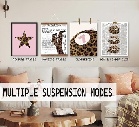KDHTY Pink and Cheetah Room Decor,Cheetah Print Room Decor,Pink Aesthetic Preppy Cheetah Wall Art for Girly Bedroom Apartment Dorm,8x10 Unframed Set of 4 in Saudi Arabia