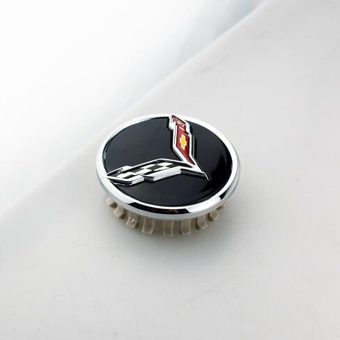 1pc 2014+ C7 Corvette Stingray Center Caps w/Crossed Flag Logo Trim Set 23217059 (Chrome) in Kuwait