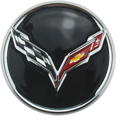 1pc 2014+ C7 Corvette Stingray Center Caps w/Crossed Flag Logo Trim Set 23217059 (Chrome) in Kuwait