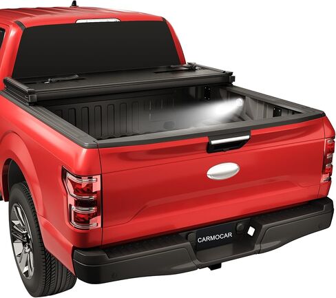 CARMOCAR Hard Tri-Fold Tonneau Cover 2019-2024 Replacement for Ford Ranger 6ft Black Pickup Truck Bed Cover with Led Light(NOT for Models with Factory Utility Track Sys. & Roll Bar) in Saudi Arabia