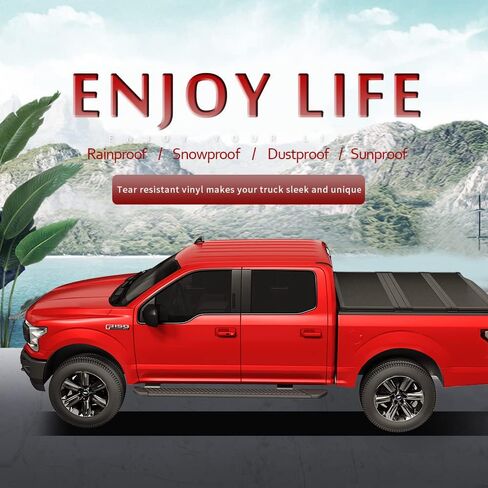 CARMOCAR Hard Tri-Fold Tonneau Cover 2019-2024 Replacement for Ford Ranger 6ft Black Pickup Truck Bed Cover with Led Light(NOT for Models with Factory Utility Track Sys. & Roll Bar) in Saudi Arabia