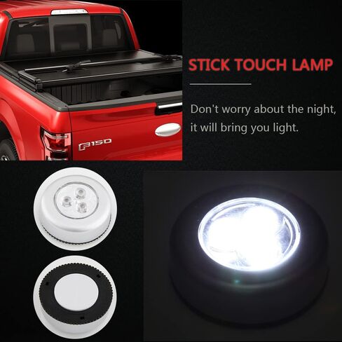 CARMOCAR Hard Tri-Fold Tonneau Cover 2019-2024 Replacement for Ford Ranger 6ft Black Pickup Truck Bed Cover with Led Light(NOT for Models with Factory Utility Track Sys. & Roll Bar) in Saudi Arabia