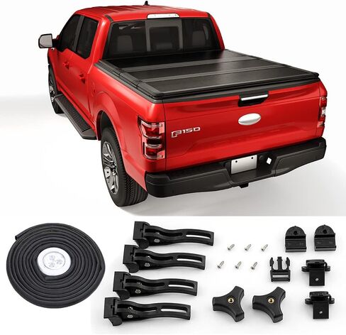 CARMOCAR Hard Tri-Fold Tonneau Cover 2019-2024 Replacement for Ford Ranger 6ft Black Pickup Truck Bed Cover with Led Light(NOT for Models with Factory Utility Track Sys. & Roll Bar) in Saudi Arabia