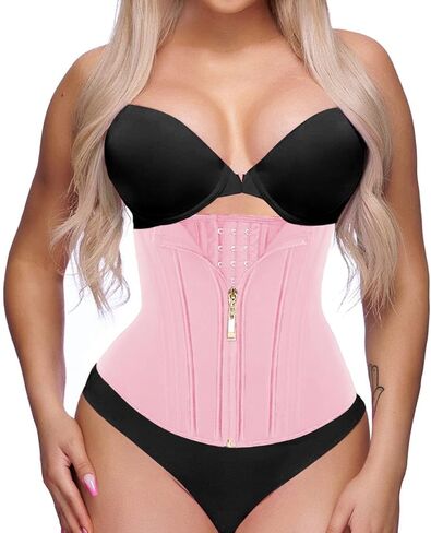 GainKee Waist Trainer for Women Corset Workout Cincher Body Shaper Tummy Control Shapewear Sweat Trimmer Latex Zipper in Saudi Arabia