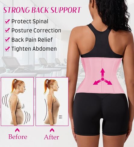 GainKee Waist Trainer for Women Corset Workout Cincher Body Shaper Tummy Control Shapewear Sweat Trimmer Latex Zipper in Saudi Arabia