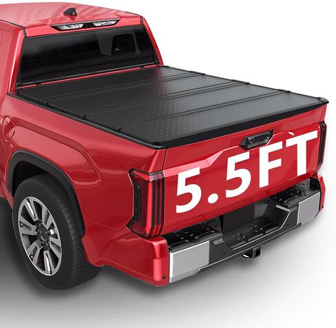 Pensun رباعي السرير ذو الشاحنة ذات الأطياف ذات الضعف الرباعي ملاءمة لعام 2014-2024 Toyota Tundra ، 5.5 قدم من الألومنيوم الأسود 4 قابلة للطي جميع شاحنة بيك آب طن طن in Saudi Arabia