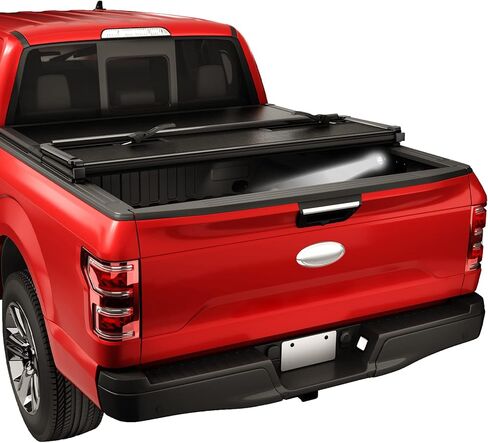 CARMOCAR Hard Tri-Fold Tonneau Cover 2019-2024 Replacement for Ford Ranger 6ft Black Pickup Truck Bed Cover with Led Light(NOT for Models with Factory Utility Track Sys. & Roll Bar) in Saudi Arabia