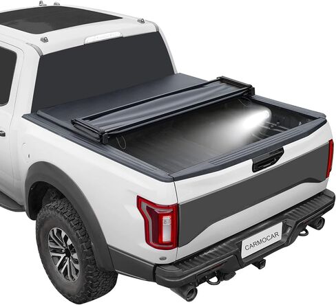 CARMOCAR Hard Tri-Fold Tonneau Cover 2019-2024 Replacement for Ford Ranger 6ft Black Pickup Truck Bed Cover with Led Light(NOT for Models with Factory Utility Track Sys. & Roll Bar) in Saudi Arabia