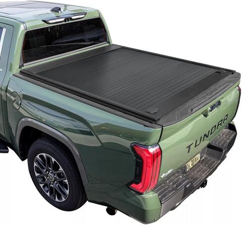 Syneticusa MB Retractable Hard Truck Bed Tonneau Cover Fits 2022-2025 Tundra 5'6" (66.7") Box Powder Coated Matte Black Aluminum Waterproof Accessories in Saudi Arabia