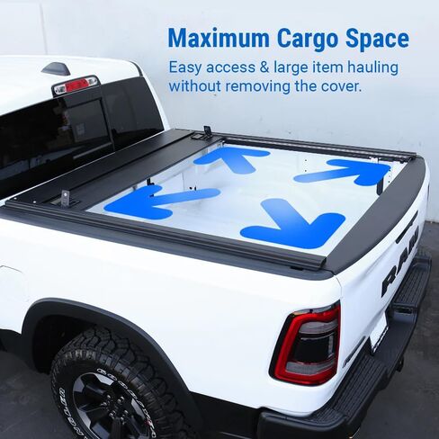 Syneticusa MB Retractable Hard Truck Bed Tonneau Cover Fits 2022-2025 Tundra 5'6" (66.7") Box Powder Coated Matte Black Aluminum Waterproof Accessories in Saudi Arabia
