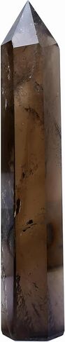 Smoky Quartz Crystal Tower 6-6.3" - 6 Faceted Single Point Crystal Wand for Chakra, Reiki, Meditation & Energy Healing Home Decor Gift in Saudi Arabia