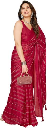 عصري جاهز لارتداء ساري 1 دقيقة جاهزة ساري مسبقًا ساريًا مسبقًا مع بلوزة غير مختلطة in Kuwait