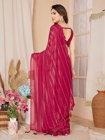 عصري جاهز لارتداء ساري 1 دقيقة جاهزة ساري مسبقًا ساريًا مسبقًا مع بلوزة غير مختلطة in Kuwait