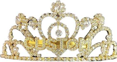 NaughtyBrit Gold Custom Text Tiara in Saudi Arabia