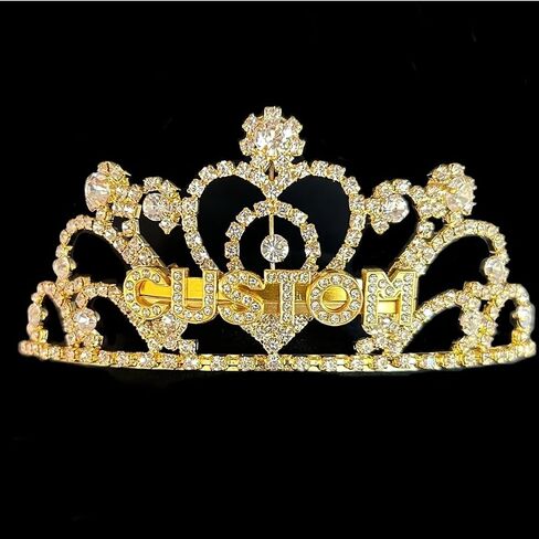 NaughtyBrit Gold Custom Text Tiara in Saudi Arabia