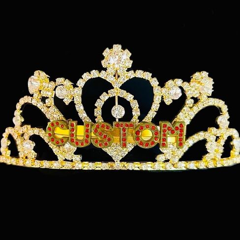 NaughtyBrit Gold Custom Text Tiara in Saudi Arabia