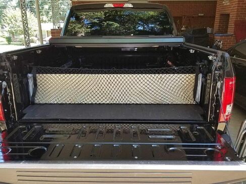 شبكة شحن منظم الجذع الخلفي لـ Ford F-150 2015-2023-شبكة شحن على طراز المغلف للبيك آب-تخزين مركبة مركبة من منظمات الجذع المرن المتسابق مع F-150 مع F-150 in Saudi Arabia