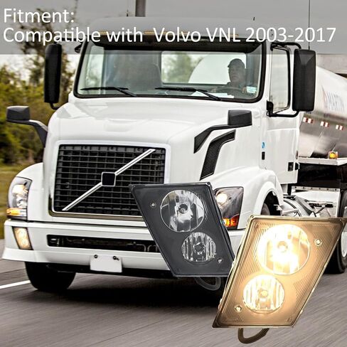 ضوء الضباب متوافق مع 2003-2017 فولفو VN VNL 630 670 730 780 زوجة مصابيح هالوجين بديلة الشاحنة ， أسود ， جانب السائق الأيسر وجانب الراكب الأيمن in Saudi Arabia