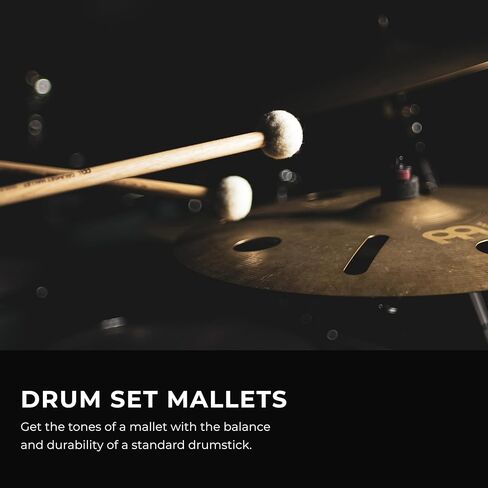 مجموعة طبول Meinl Stick & Brush Drum مع رأس لباد فائق النعومة ومقبض هيكوري أمريكي 5A مصنوع في ألمانيا (SB400) in Kuwait
