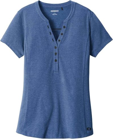 OGIO Women's Tread Henley | قميص الصيف رطوبة الرطوبة ، قميص خفيف الوزن وقميص قصير الأكمام in Kuwait
