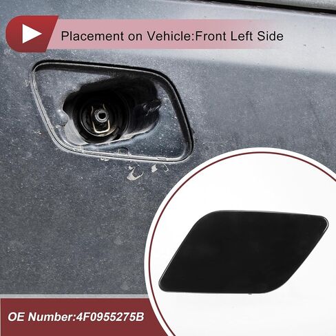 1 PCS الأمامية اليسرى الجانب الأيمن غسالة الغسالة غطاء غطاء الغسالة لأودي A6 2009-2010 الوفير تغطية الفوهة غطاء رقم 4F0955275B بلاستيك أسود in Saudi Arabia