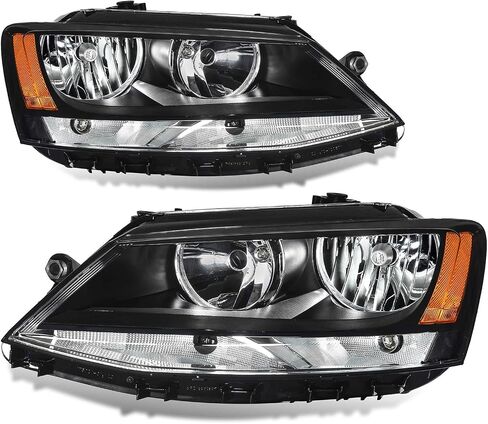 For 2011-2018 Volkswagen Jetta MK6 Headlights Headlamps Left Right Chrome in Saudi Arabia