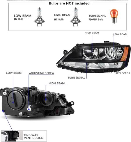 For 2011-2018 Volkswagen Jetta MK6 Headlights Headlamps Left Right Chrome in Saudi Arabia