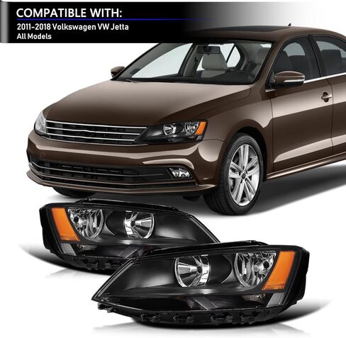 For 2011-2018 Volkswagen Jetta MK6 Headlights Headlamps Left Right Chrome in Saudi Arabia